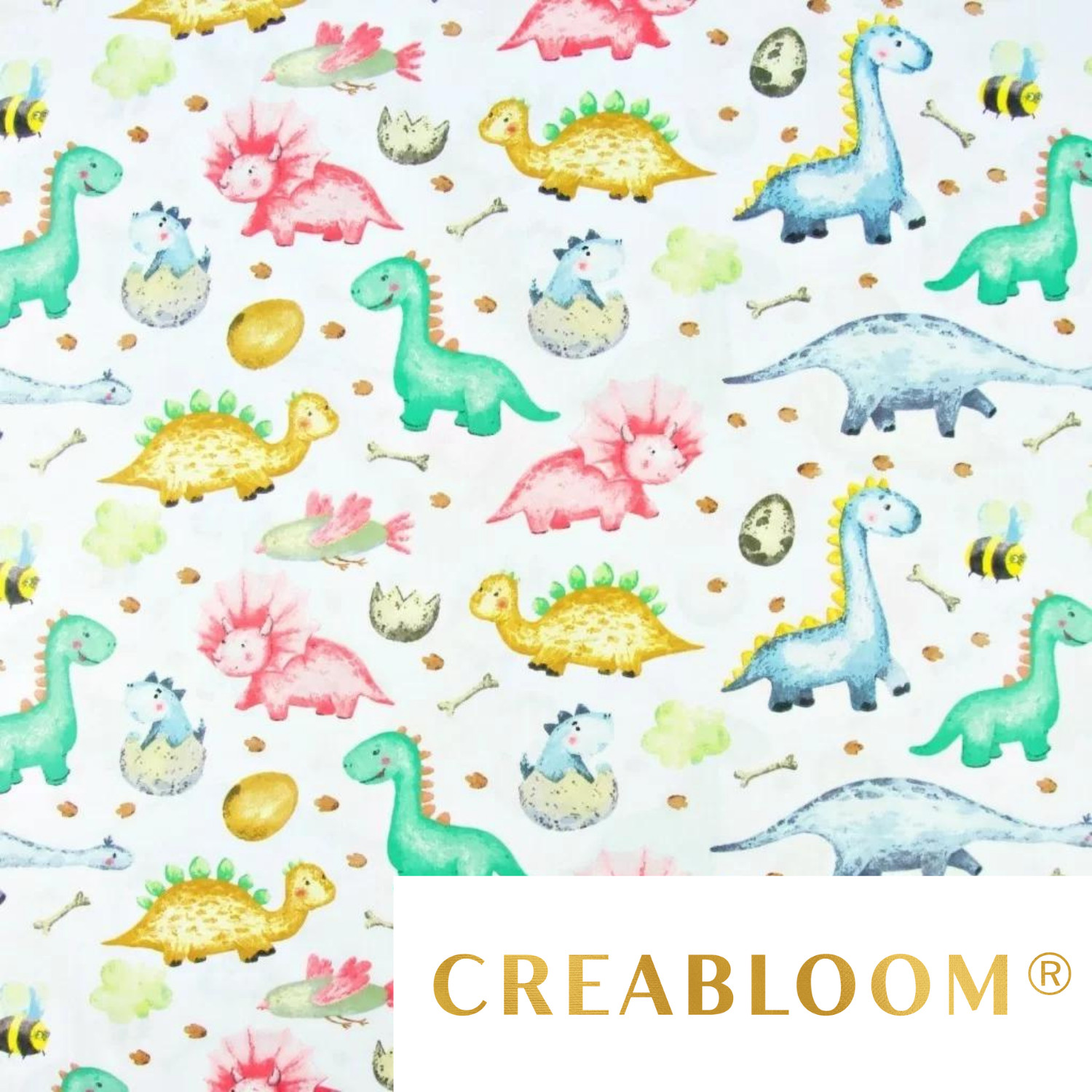 Tissu Coton Motif Dinosaures