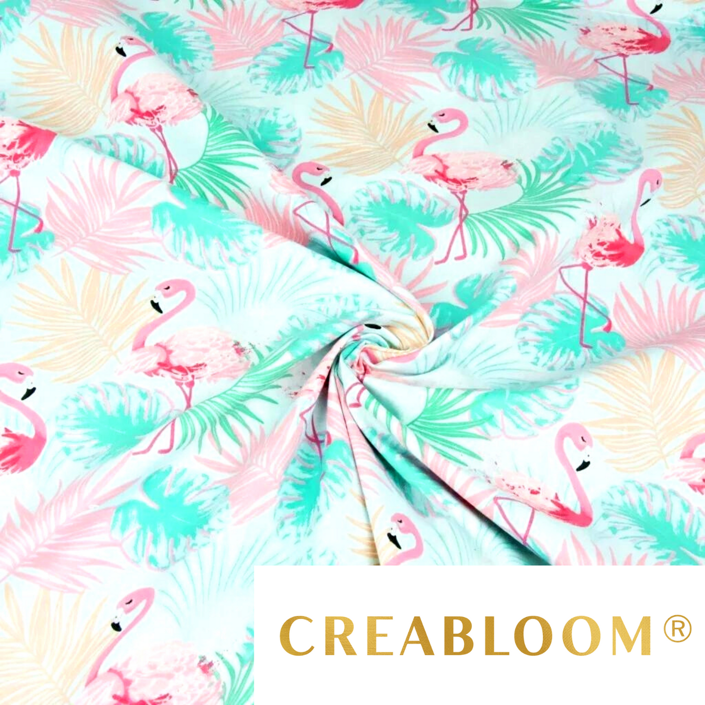 Tissu Coton Motif Flamant Rose