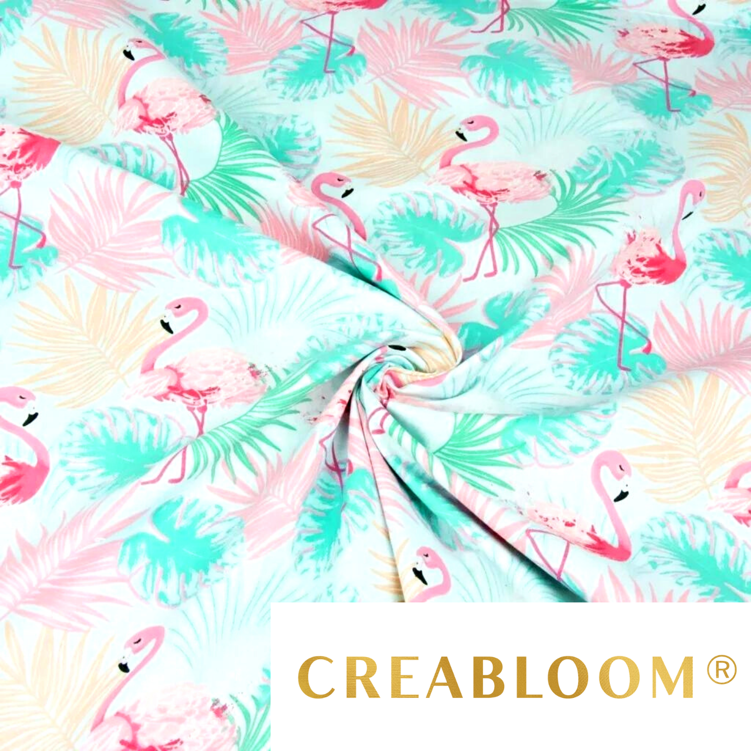 Tissu Coton Motif Flamant Rose