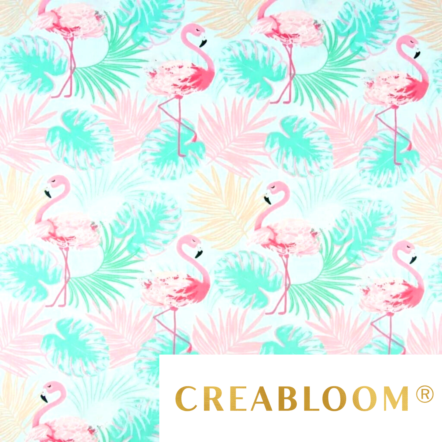 Tissu Coton Motif Flamant Rose