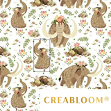 Tissu Coton Motif Mammouth