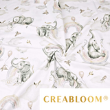 Tissu Coton Motif Éléphants
