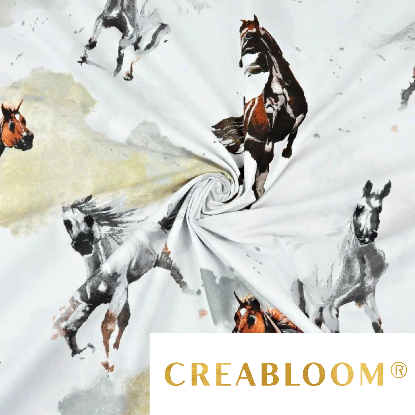 Tissu Coton Motif Cheval