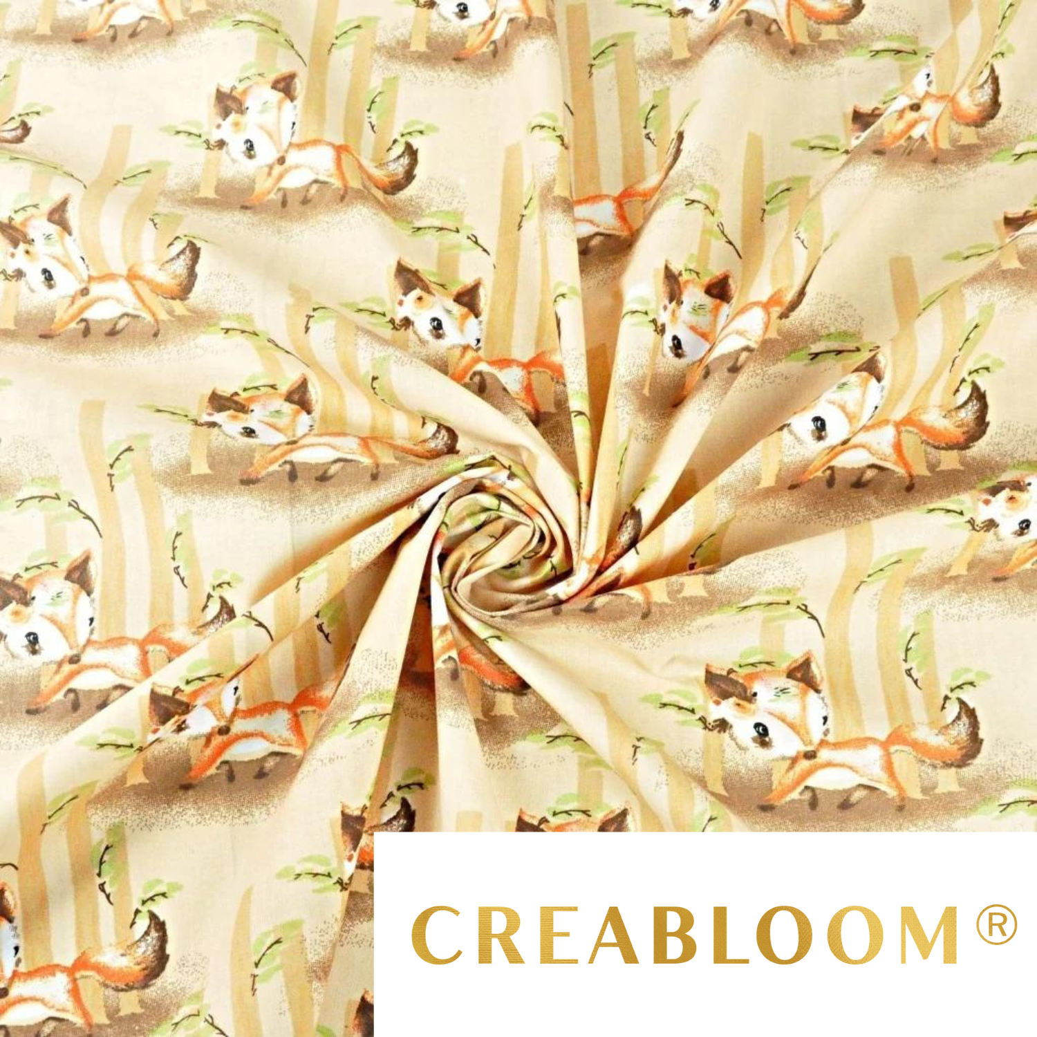 Tissu Coton Motif Renards