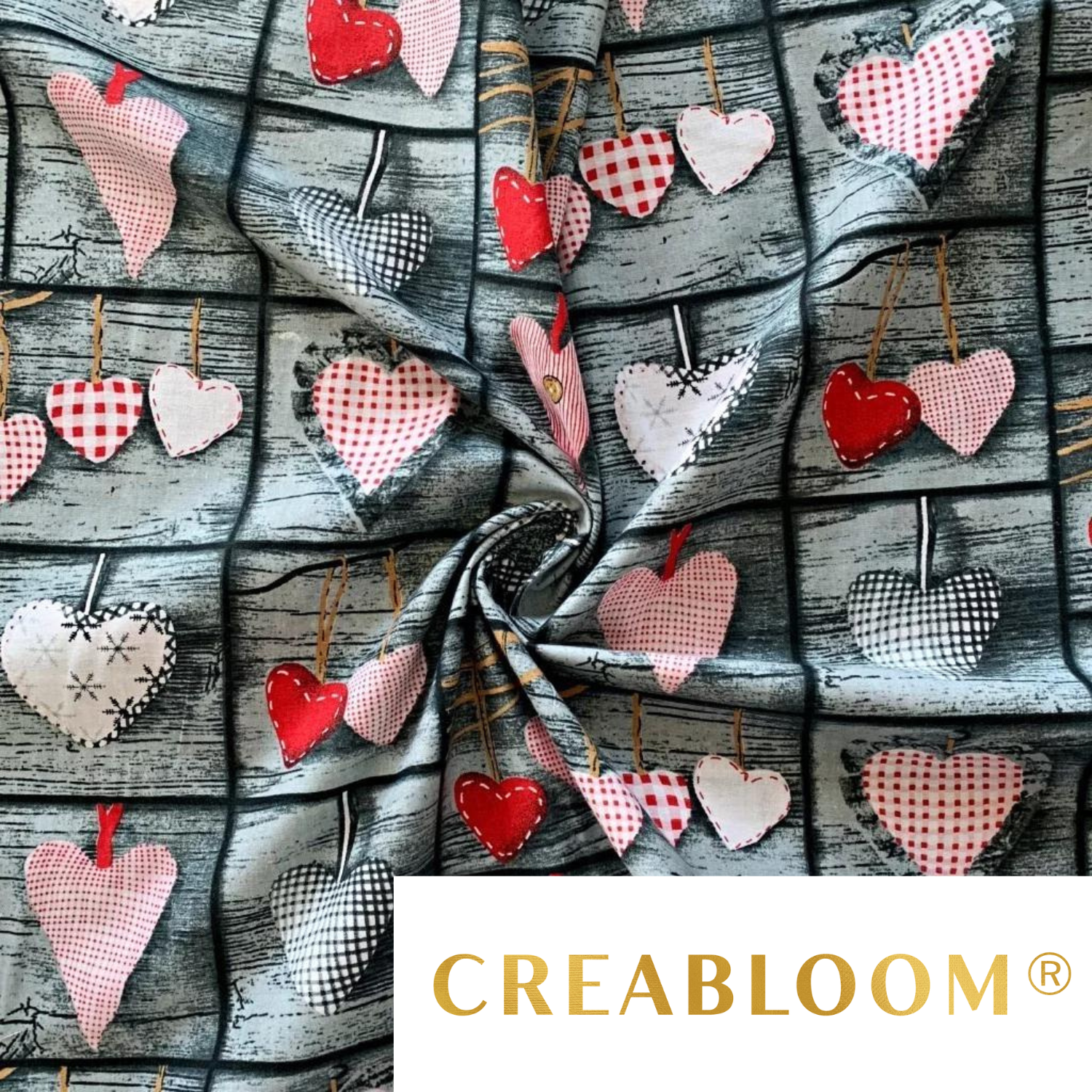 Tissu Coton Motif Coeurs