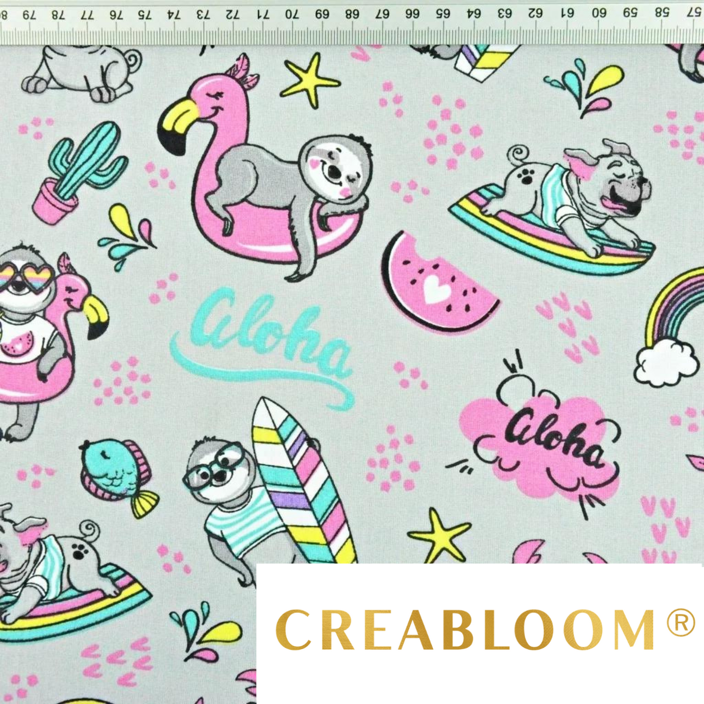 Tissu Coton Motif Paresseux