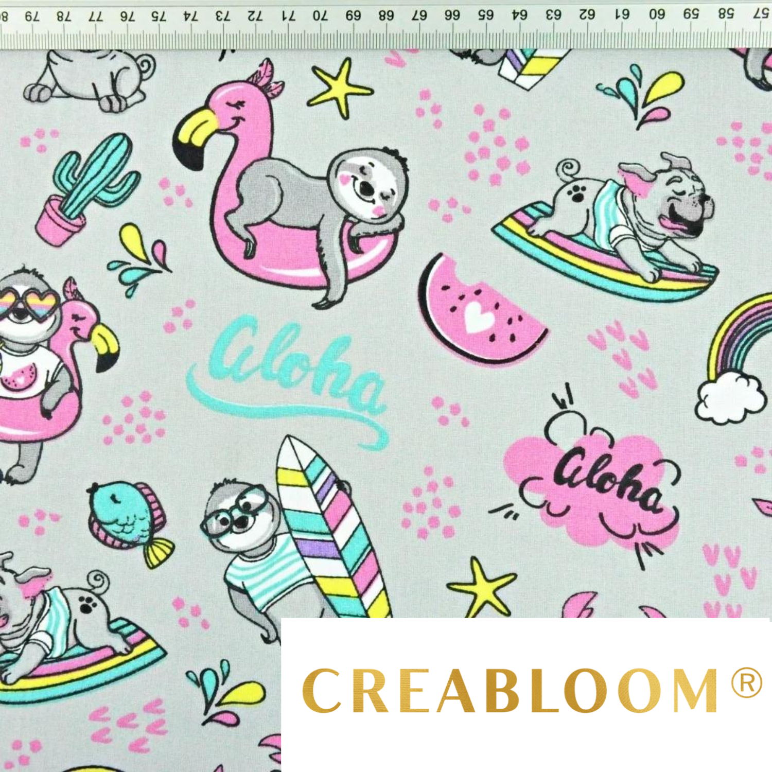 Tissu Coton Motif Paresseux