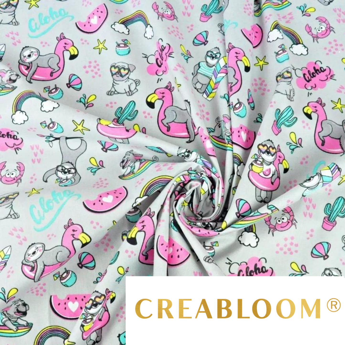 Tissu Coton Motif Paresseux