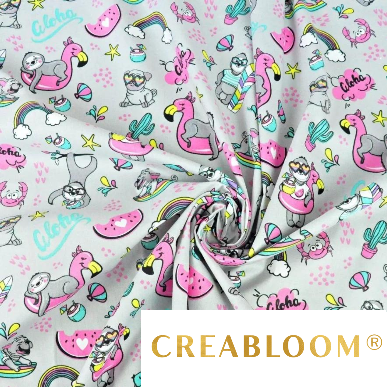 Tissu Coton Motif Paresseux