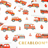 Tissu Coton Motif Camions De Pompiers