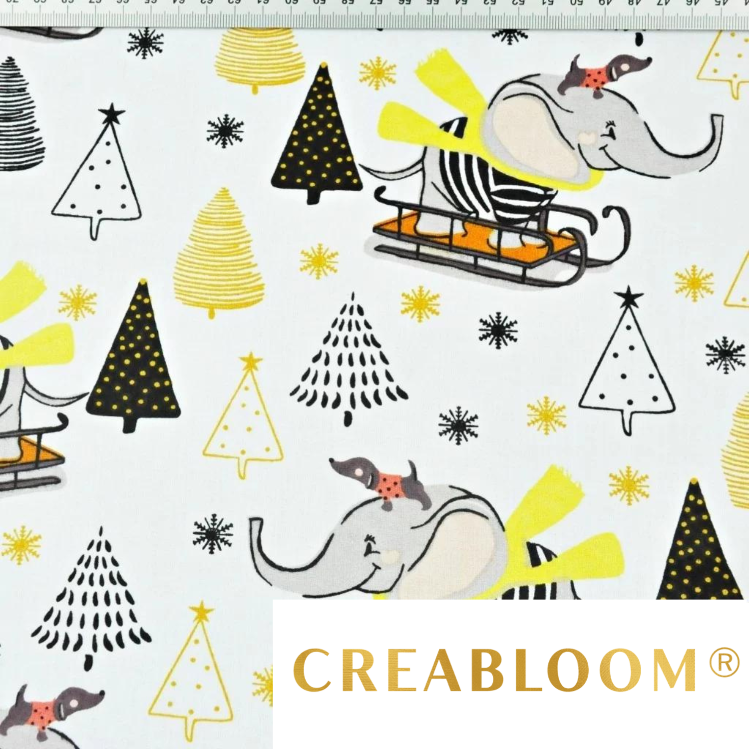 Tissu Coton Motif Éléphants