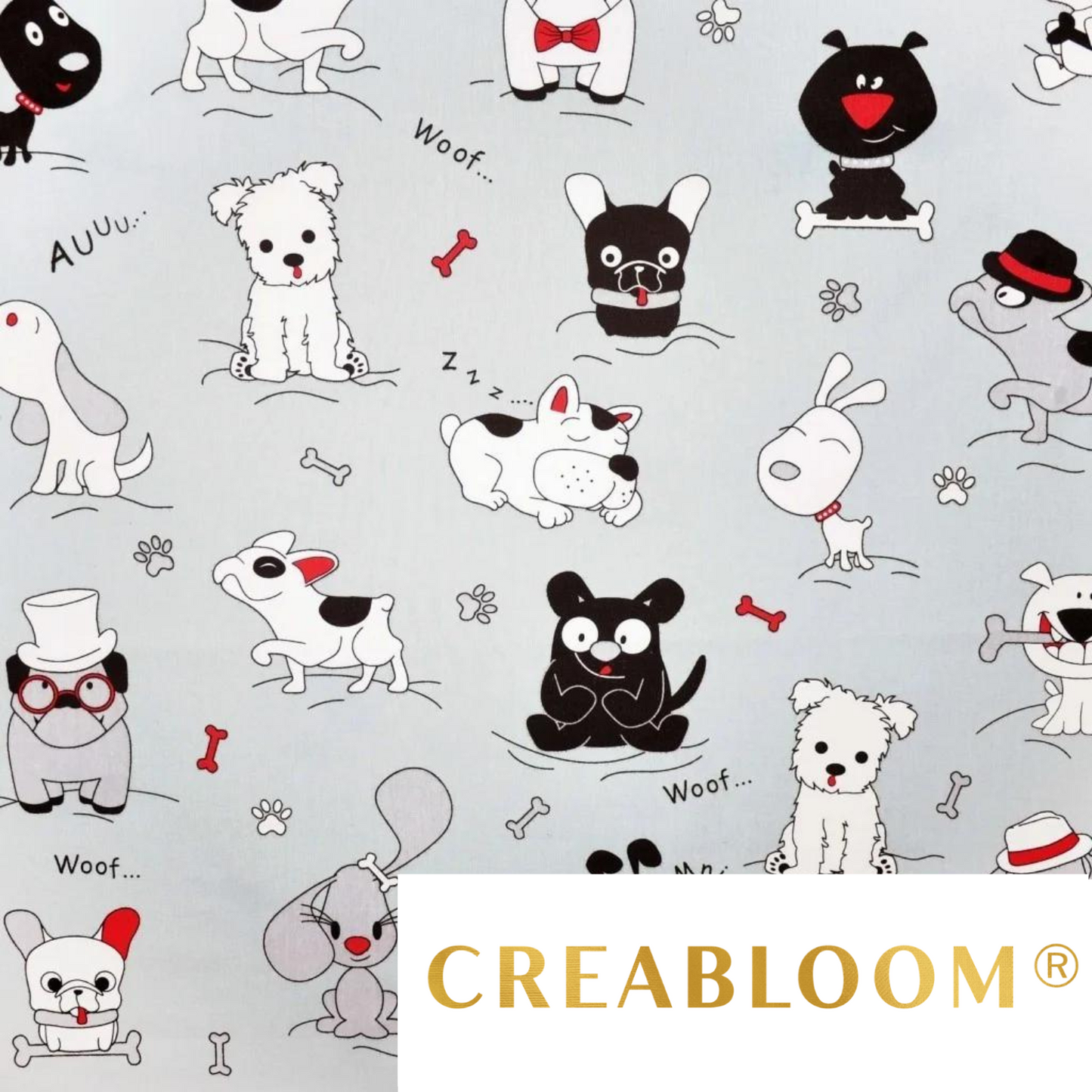 Tissu Coton Motif Chiens
