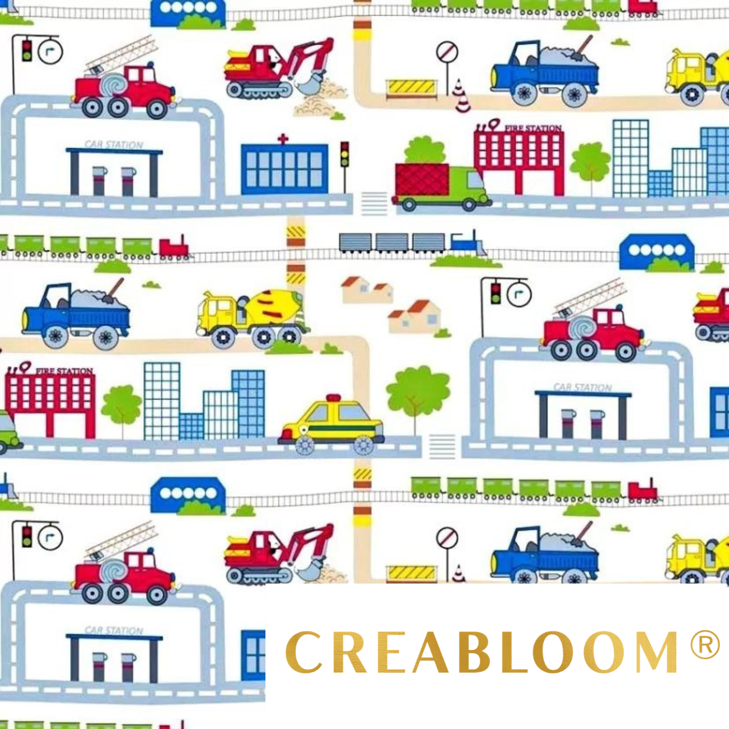 Tissu Coton Motif Voitures