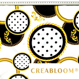 Tissu Coton Motif Miroirs Dorés À Petits Pois