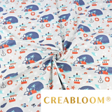 Tissu Coton Motif Îles Et Bateaux