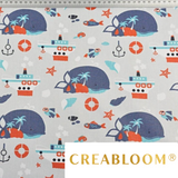 Tissu Coton Motif Îles Et Bateaux