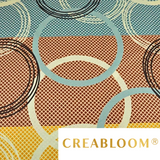 Tissu Coton Imprimé Bleu Marron Et Jaune