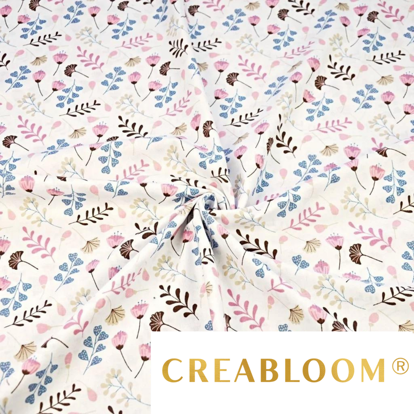 Tissu Coton Motif Fleurs - Rose