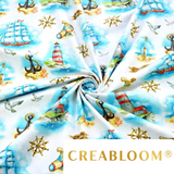 Tissu Coton Motif Marin