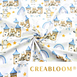 Tissu Coton Motif Châteaux