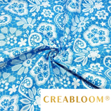 Tissu Coton Motif Fleurs Effet Broderie