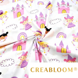 Tissu Coton Motif Fées Et Châteaux