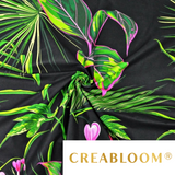 Tissu Coton Motif Fleurs Et Plantes