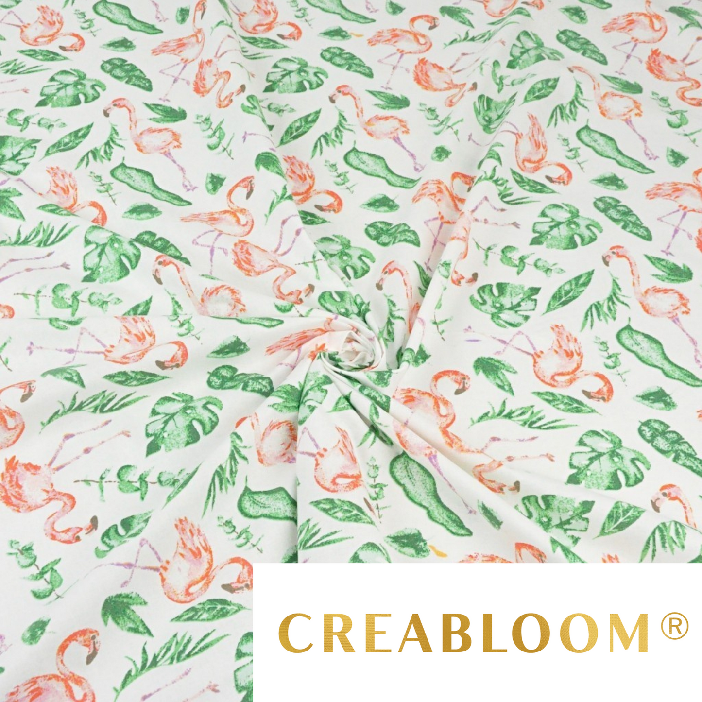 Tissu Coton Motif Flamant Rose