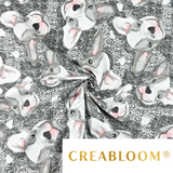 Tissu Coton Motif Bouledogue