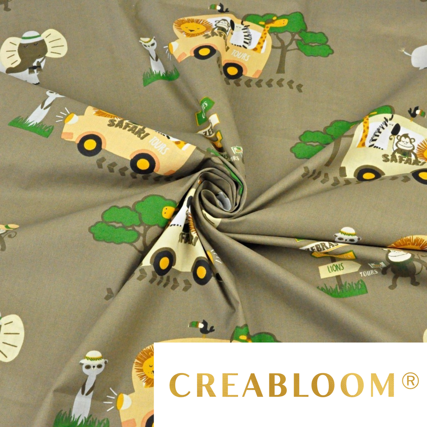 Tissu Coton Motif Safari