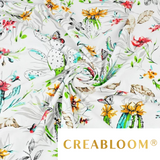 Tissu Coton Motif Fleurs Et Cactus