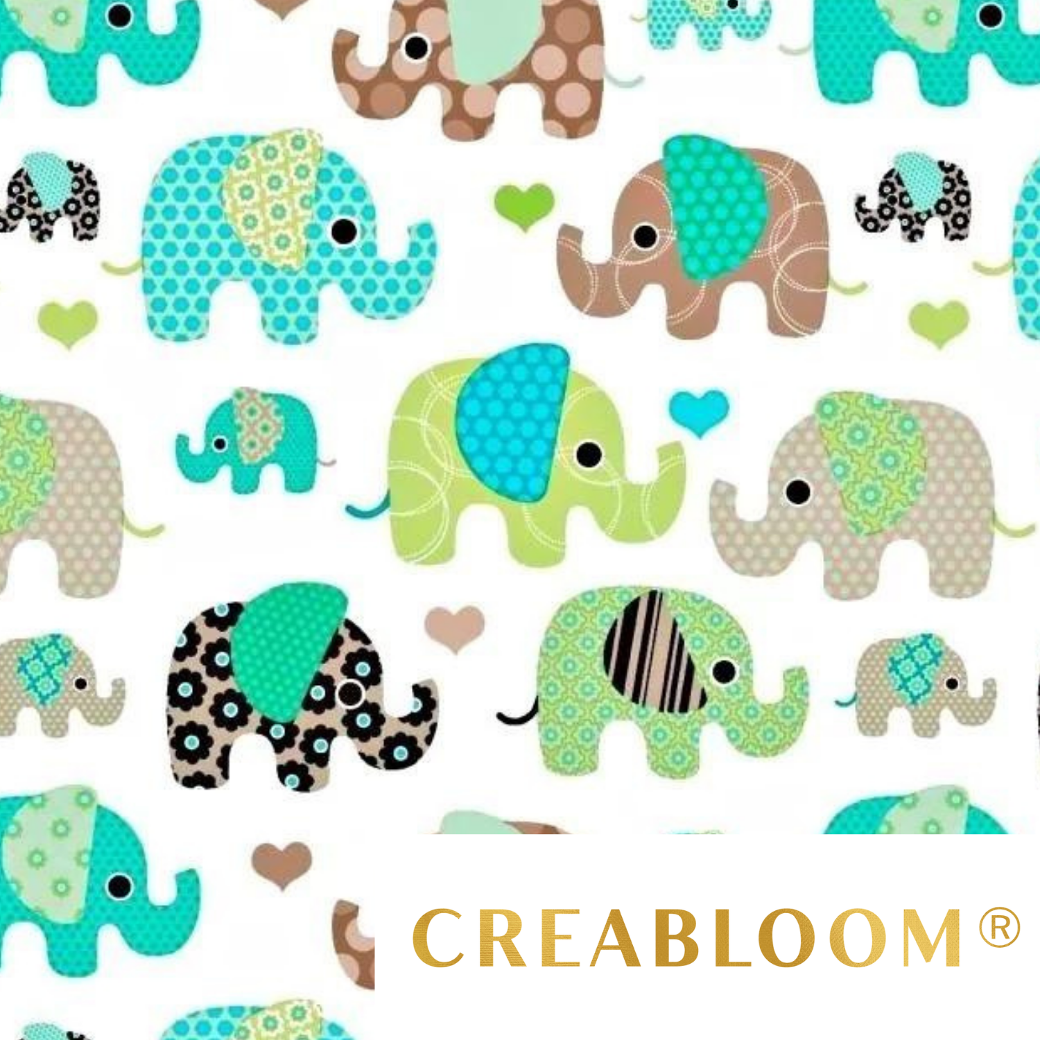 Tissu Coton Motif Éléphants