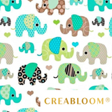 Tissu Coton Motif Éléphants
