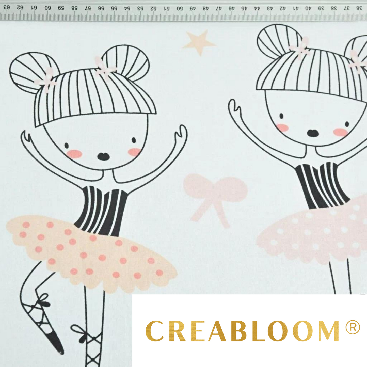 Tissu Coton Motif Danseuse Étoile