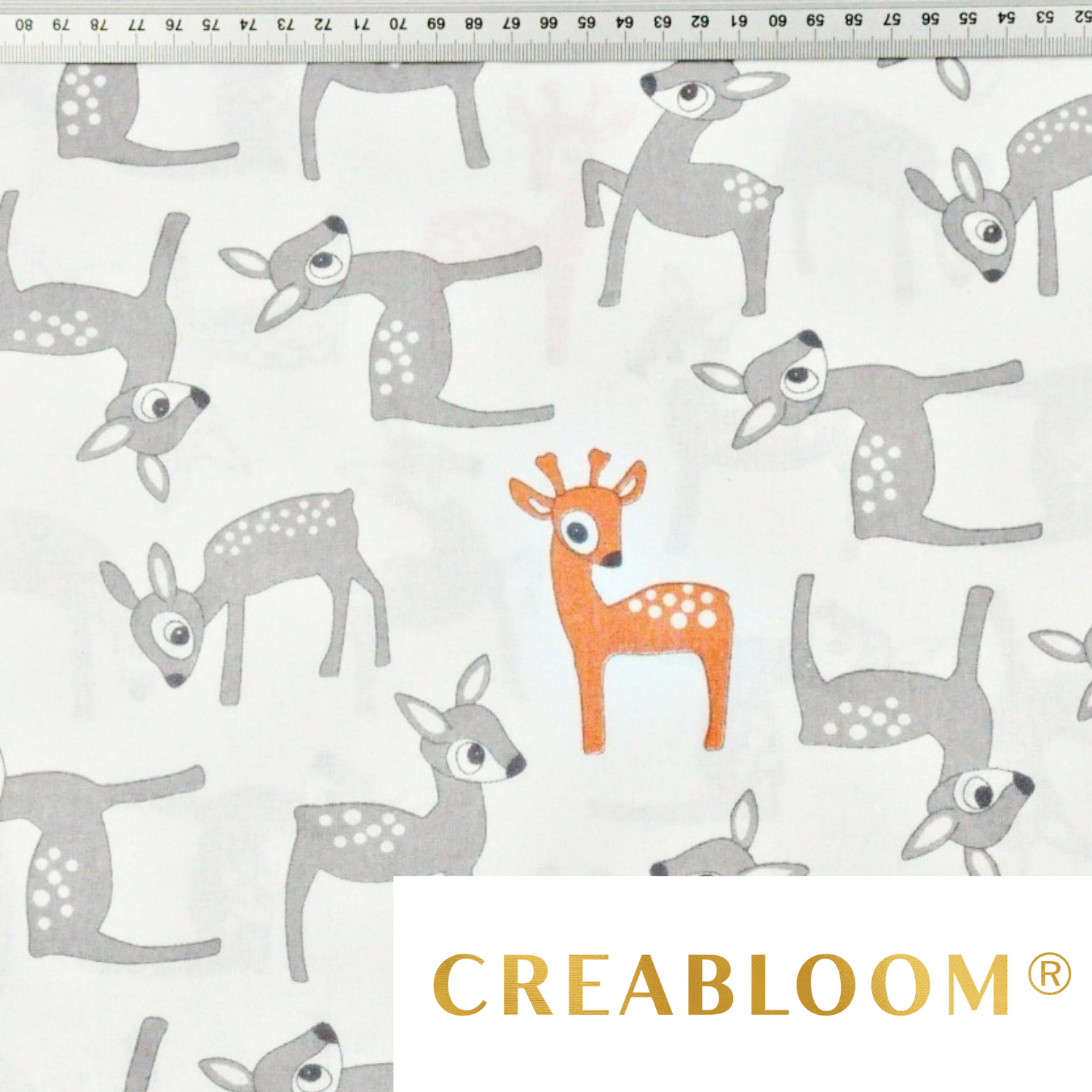 Tissu Coton Motif Biches