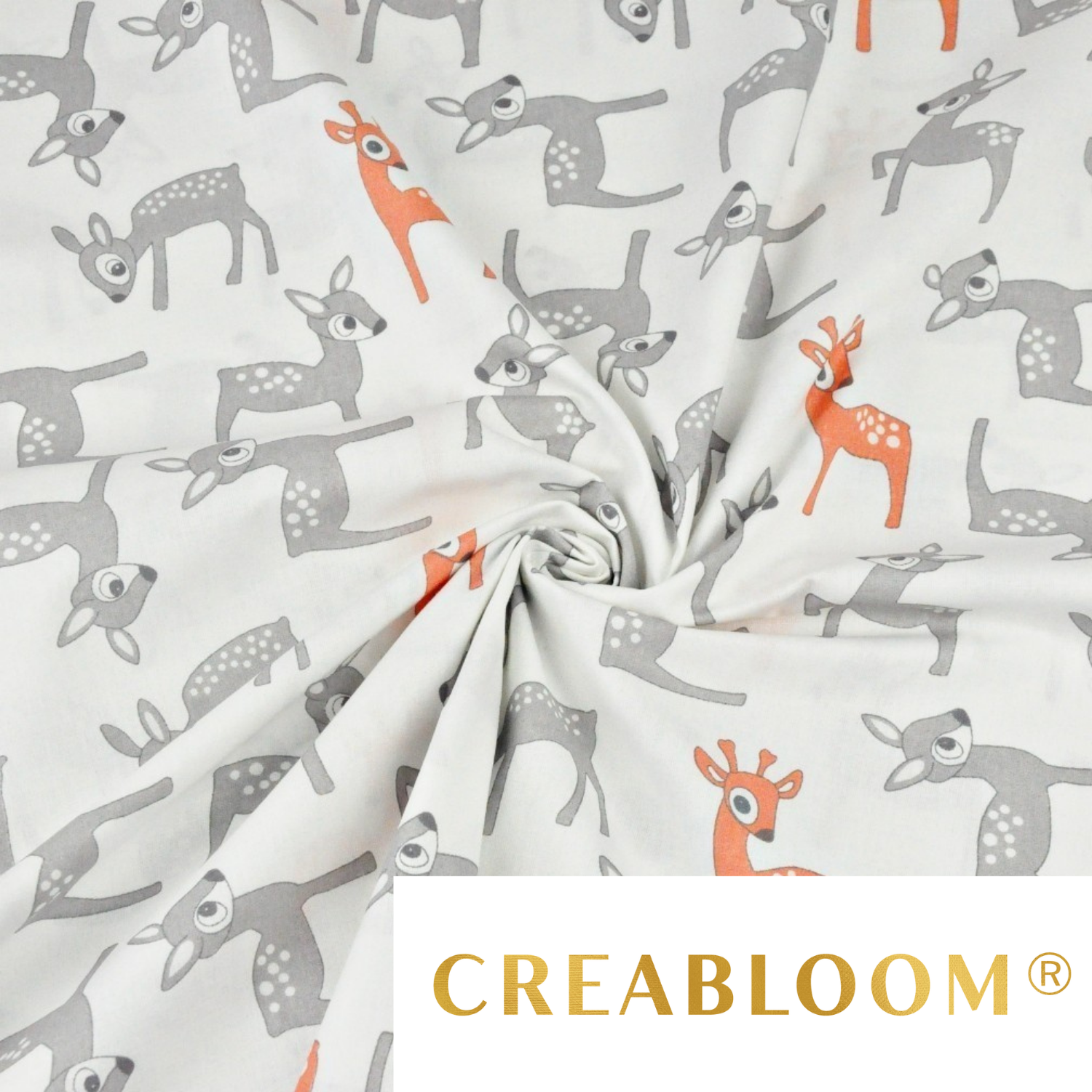 Tissu Coton Motif Biches