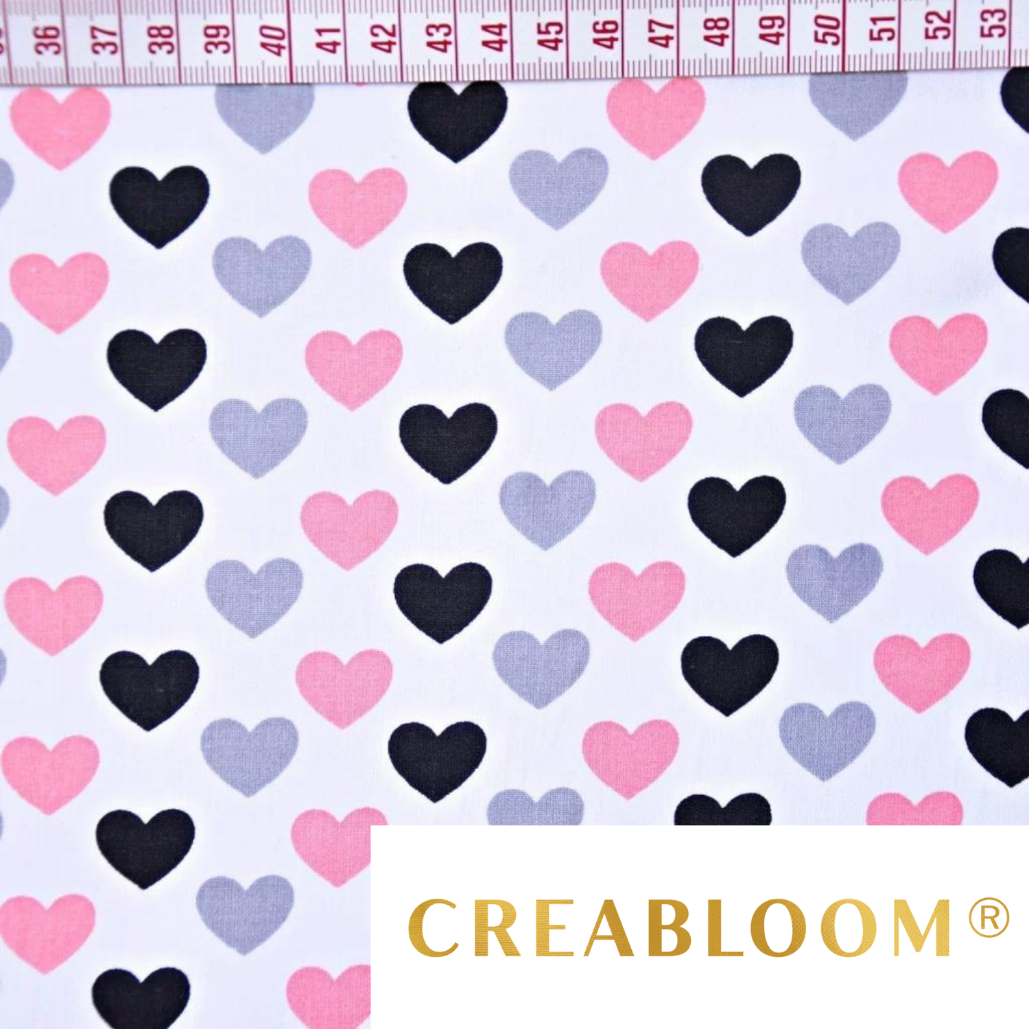 Tissu Coton Motif Coeurs