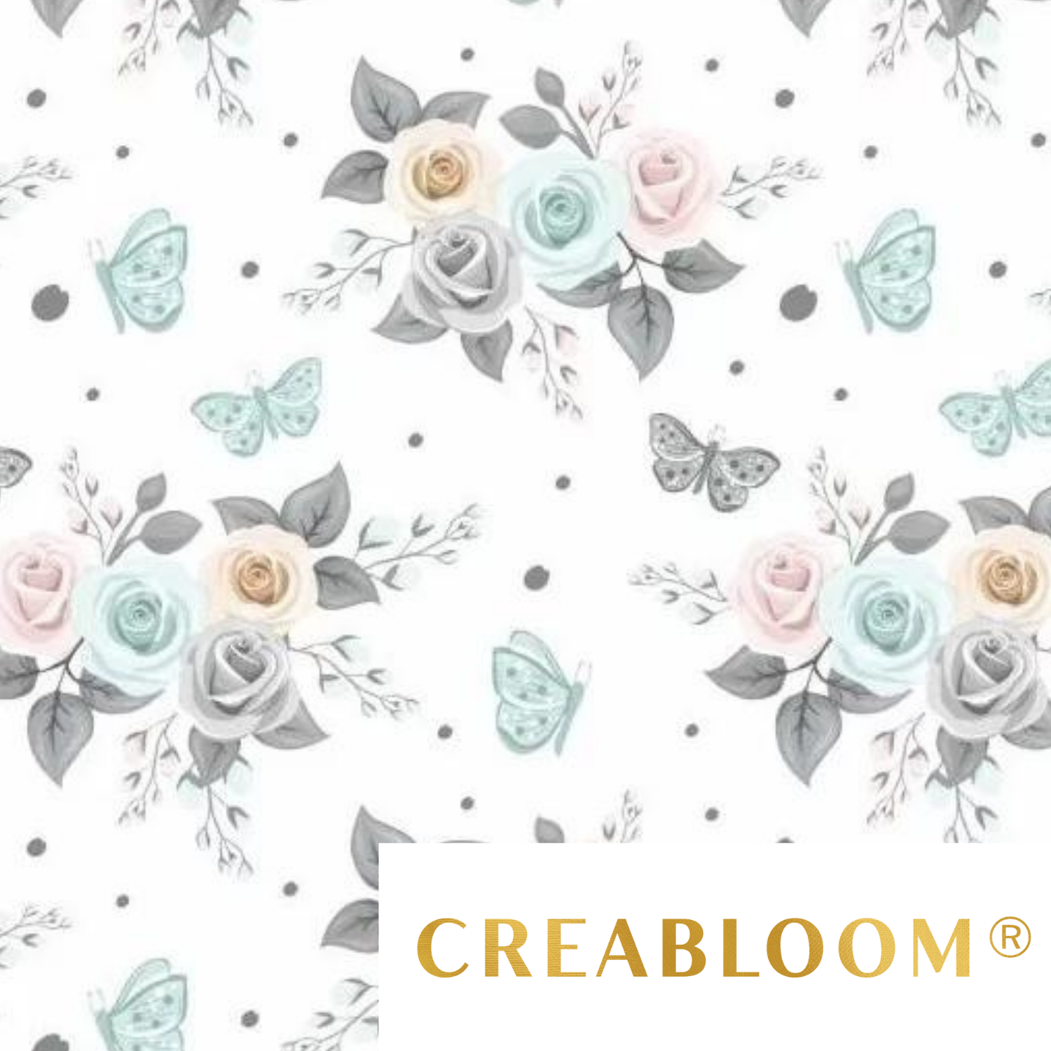 Tissu Coton Motif Fleurs Et Papillons