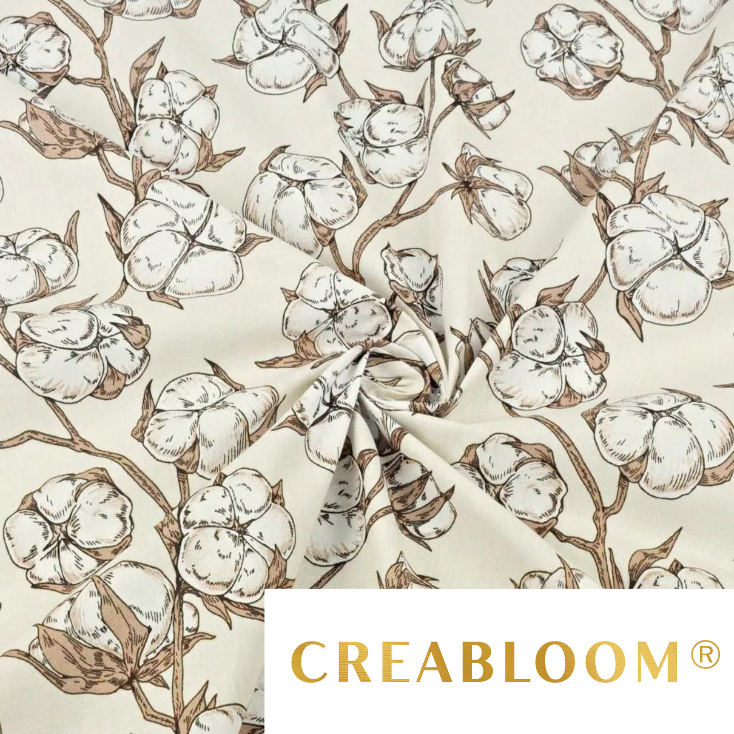 Tissu Coton Motif Fleurs De