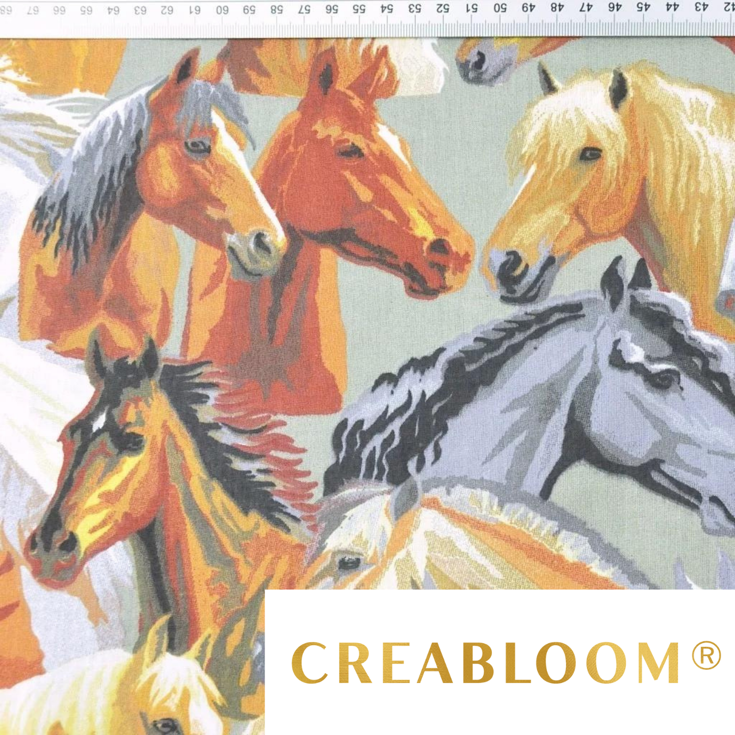Tissu Coton Motif Cheval