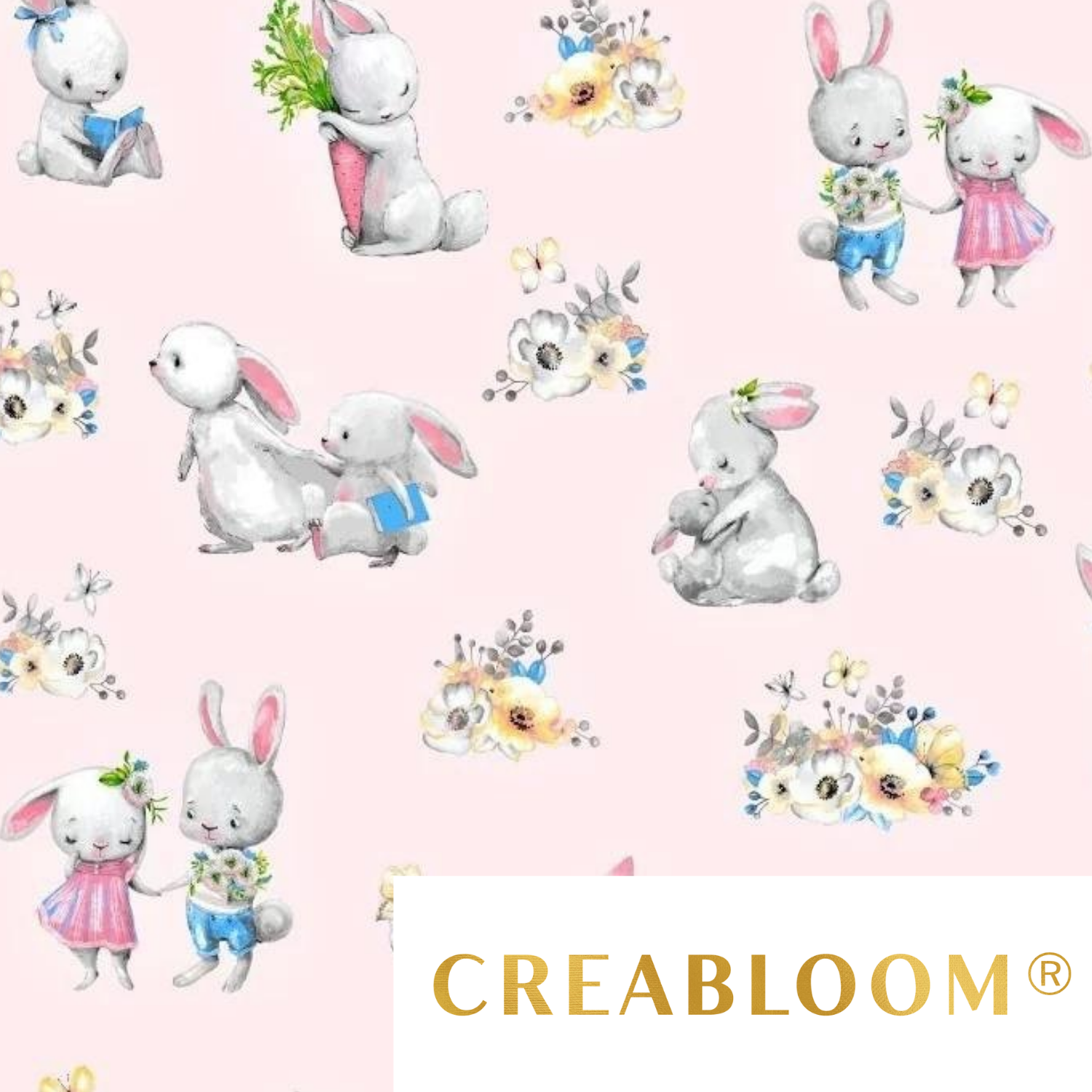 Tissu Coton Motif Lapins