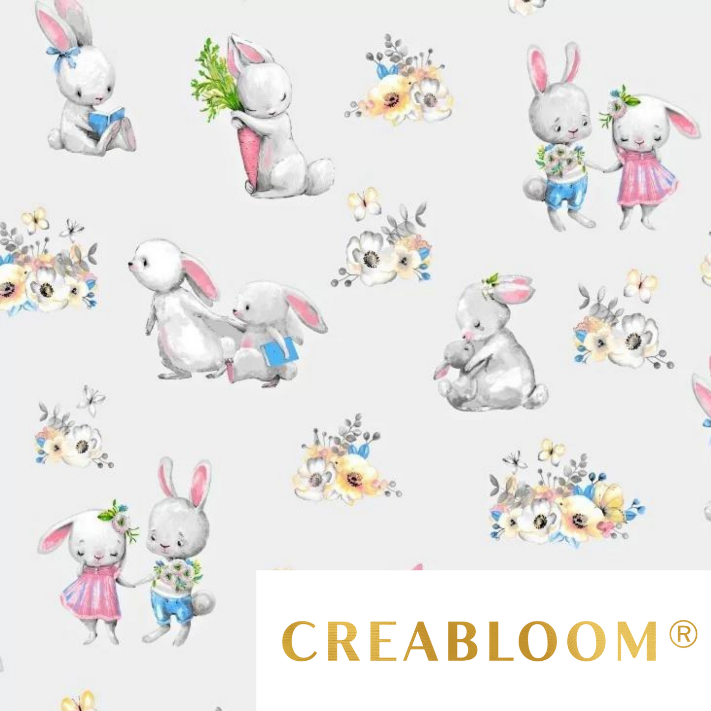 Tissu Coton Motif Lapins