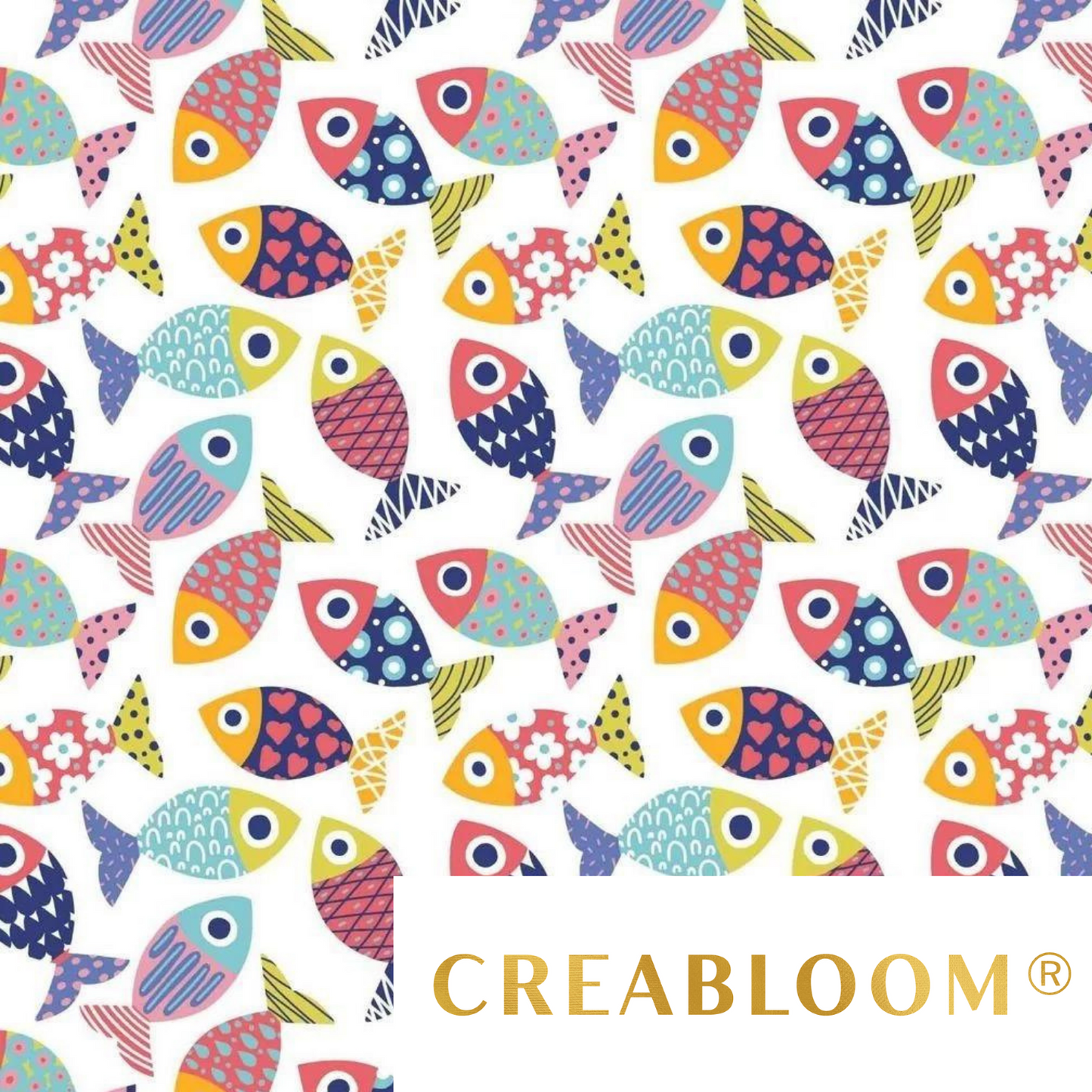Tissu Coton Motif Poissons