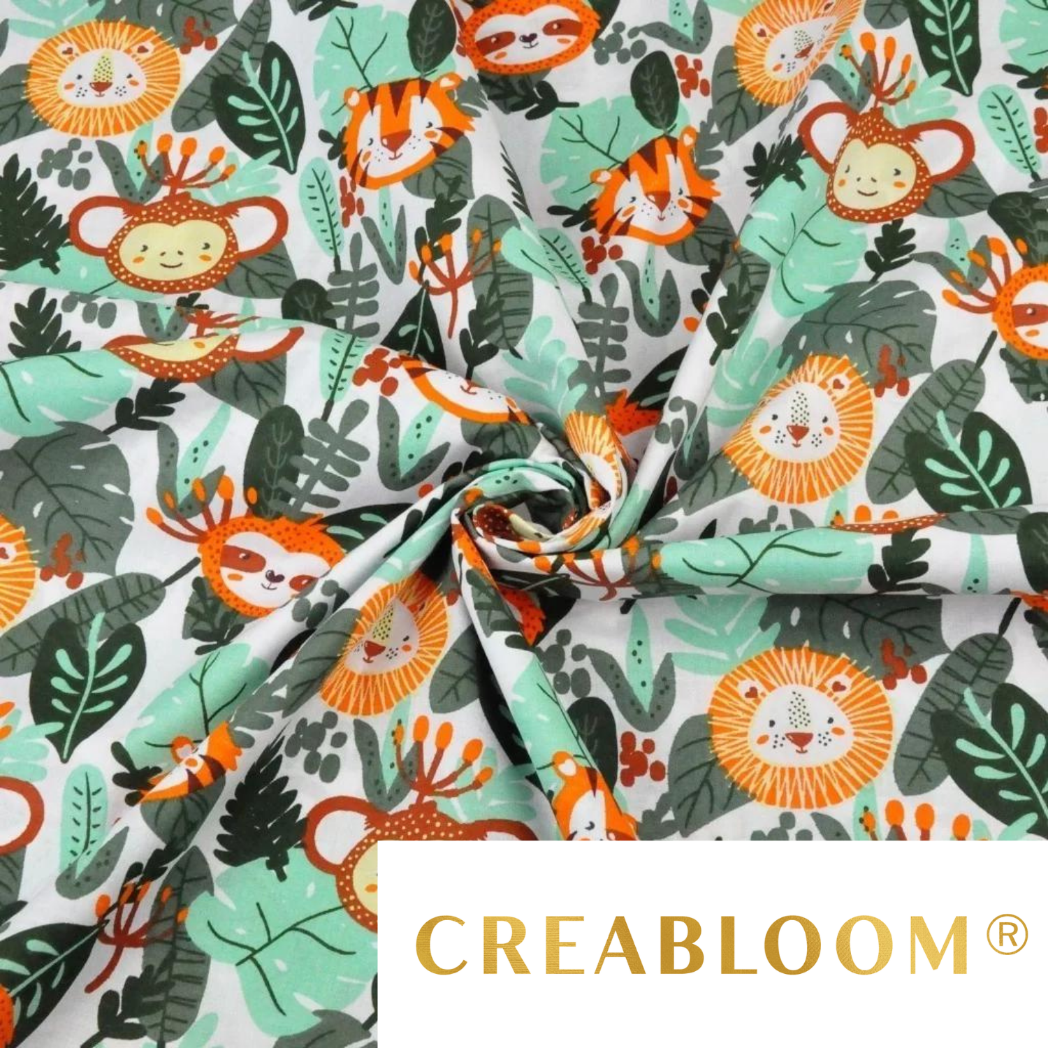 Tissu Coton Motif Jungle