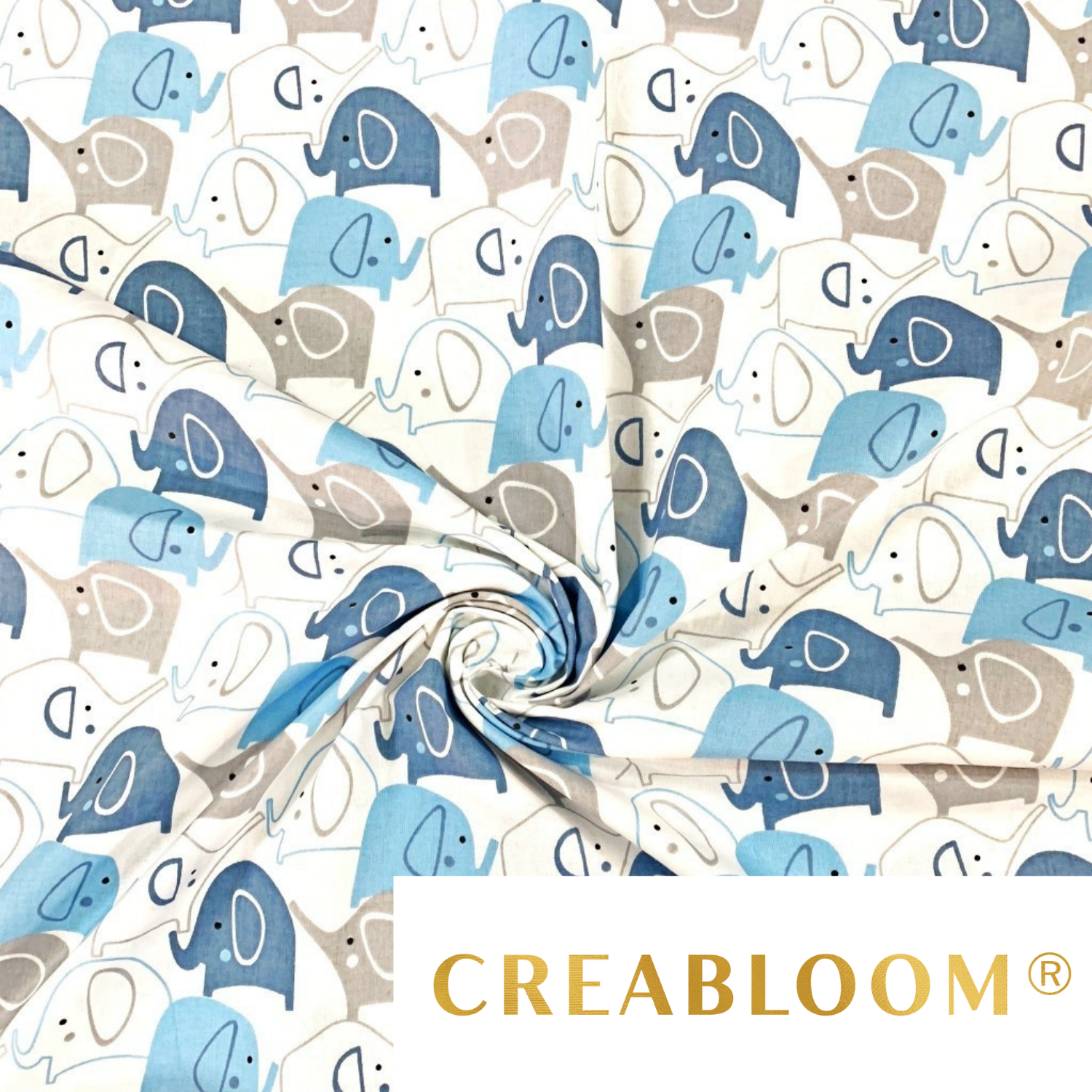 Tissu Coton Motif Éléphants