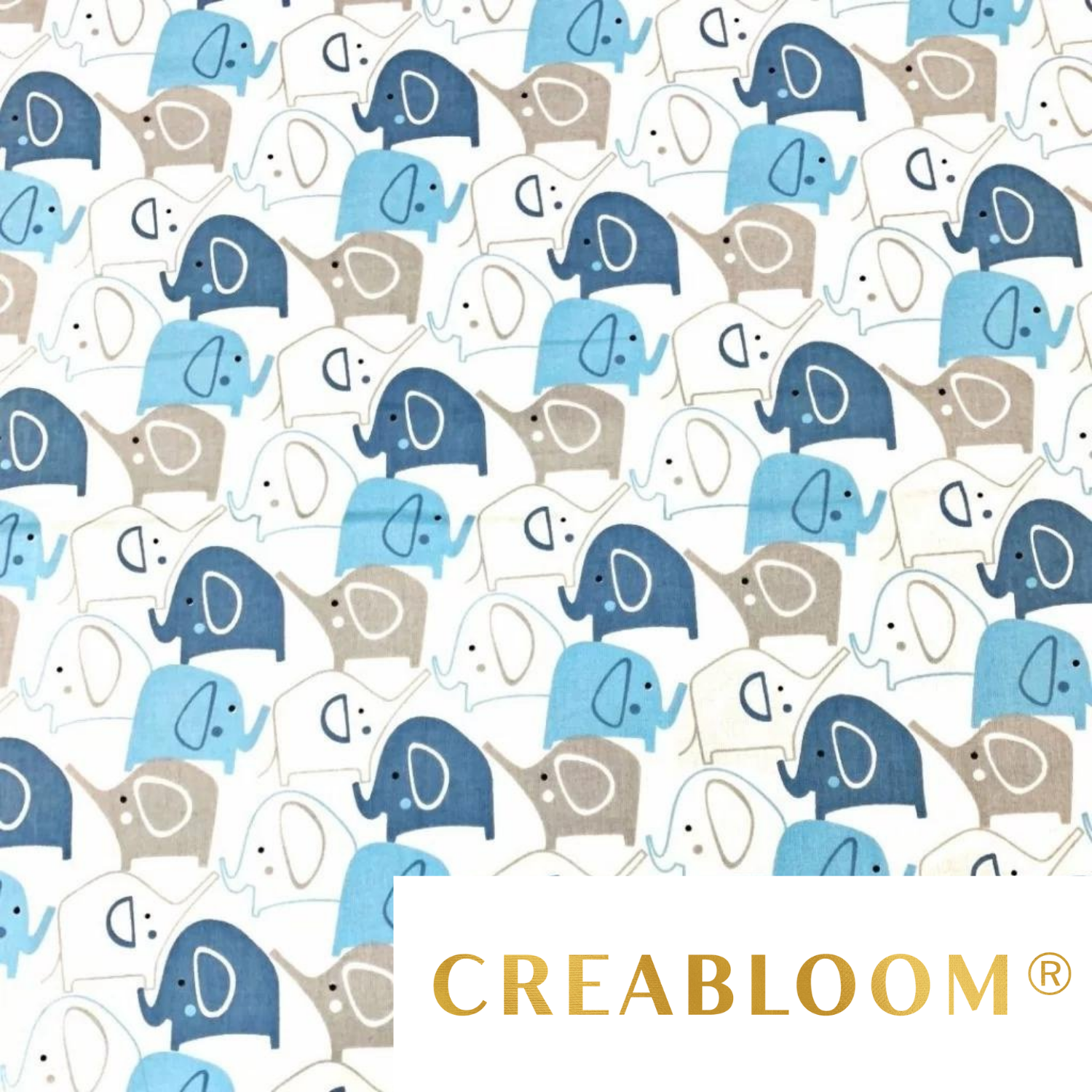 Tissu Coton Motif Éléphants