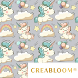 Tissu Coton Motif Licornes