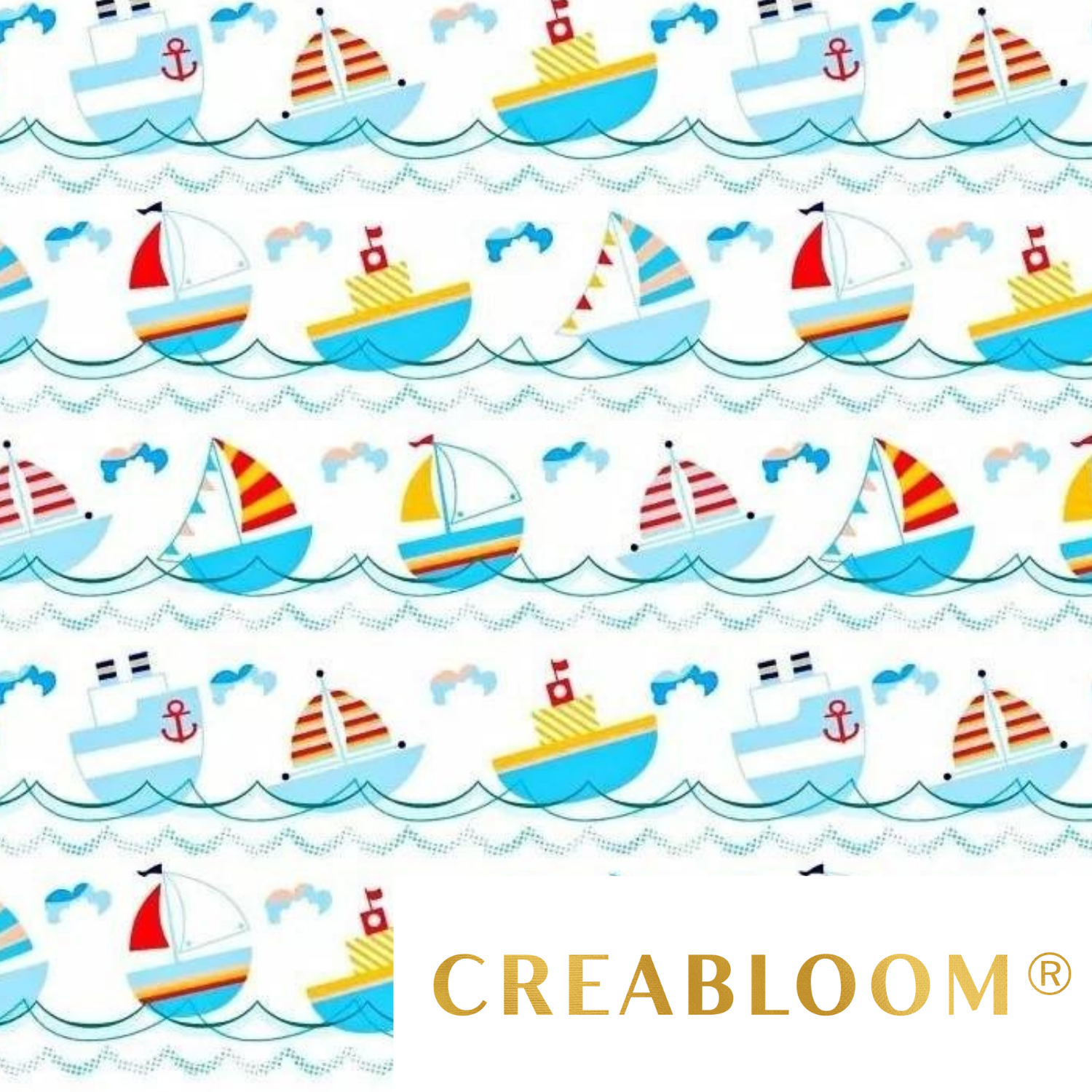 Tissu Coton Motif Bateaux
