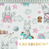 Tissu Coton Motif Lapins