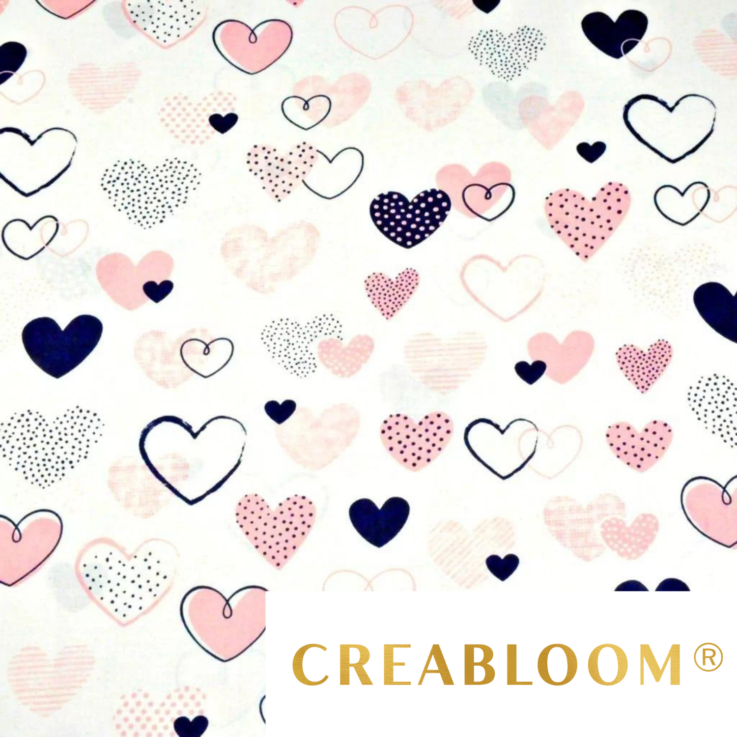Tissu Coton Motif Coeurs